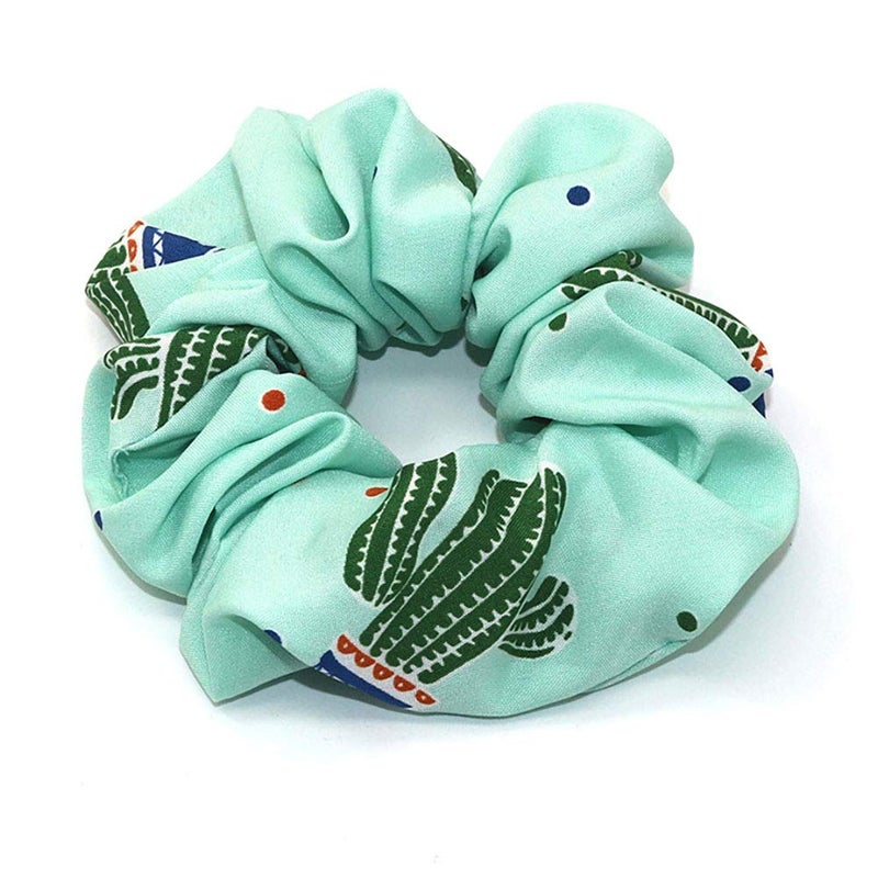 Fodattm 4PCS Elastic Hair Scrunchies Hair Bands Hair Ties Scrunchy Hair Rope Ponytail Holder for Women (Cactus pattern) - Image 3